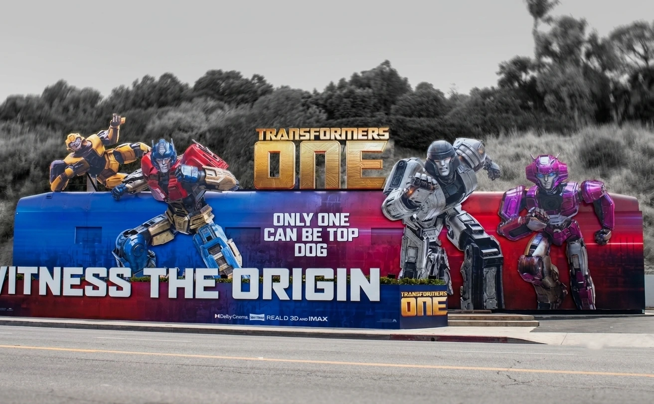 Final product of a transformers experiential display