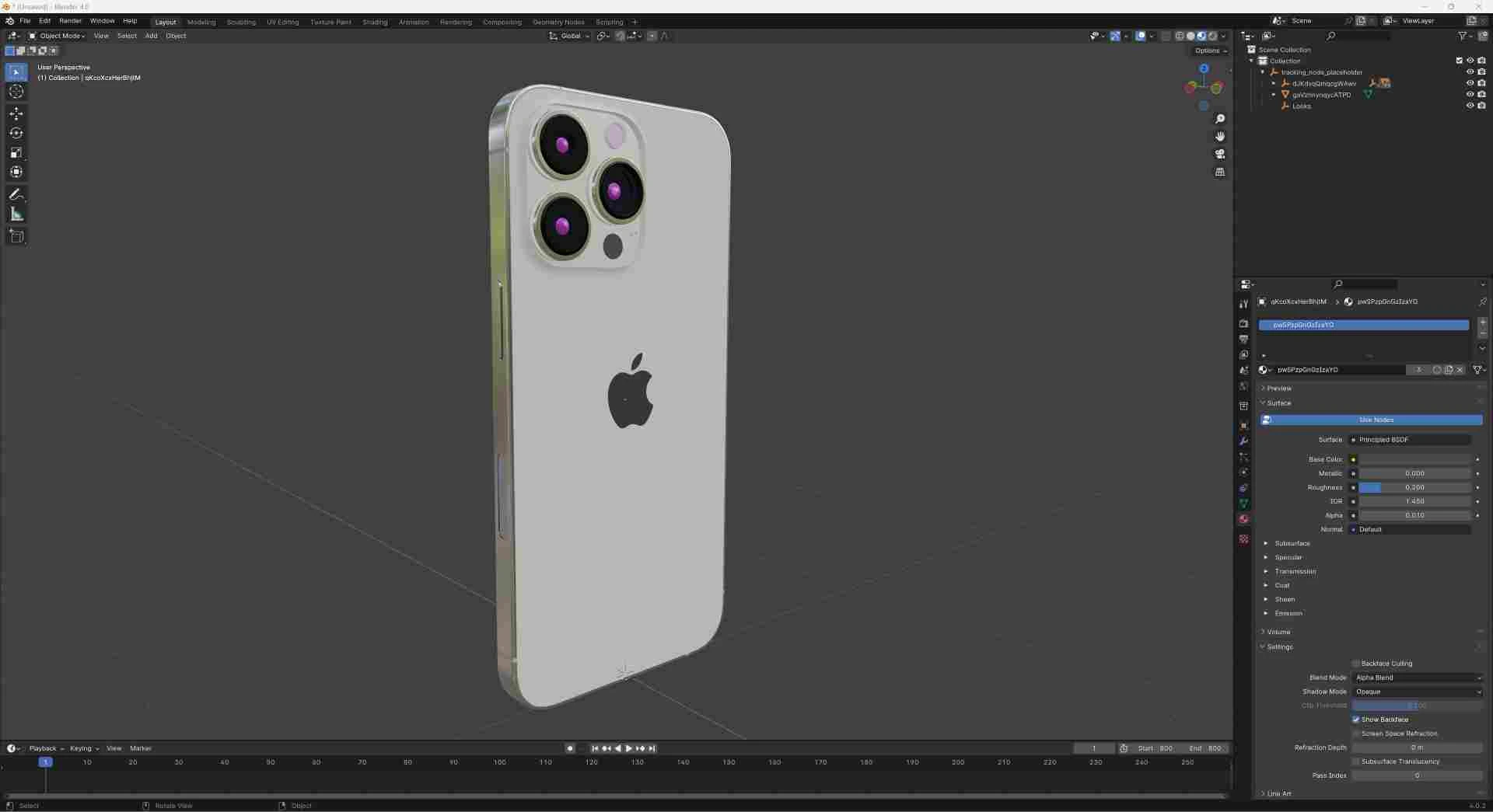 iPhone reference model with port button details and camera array precision