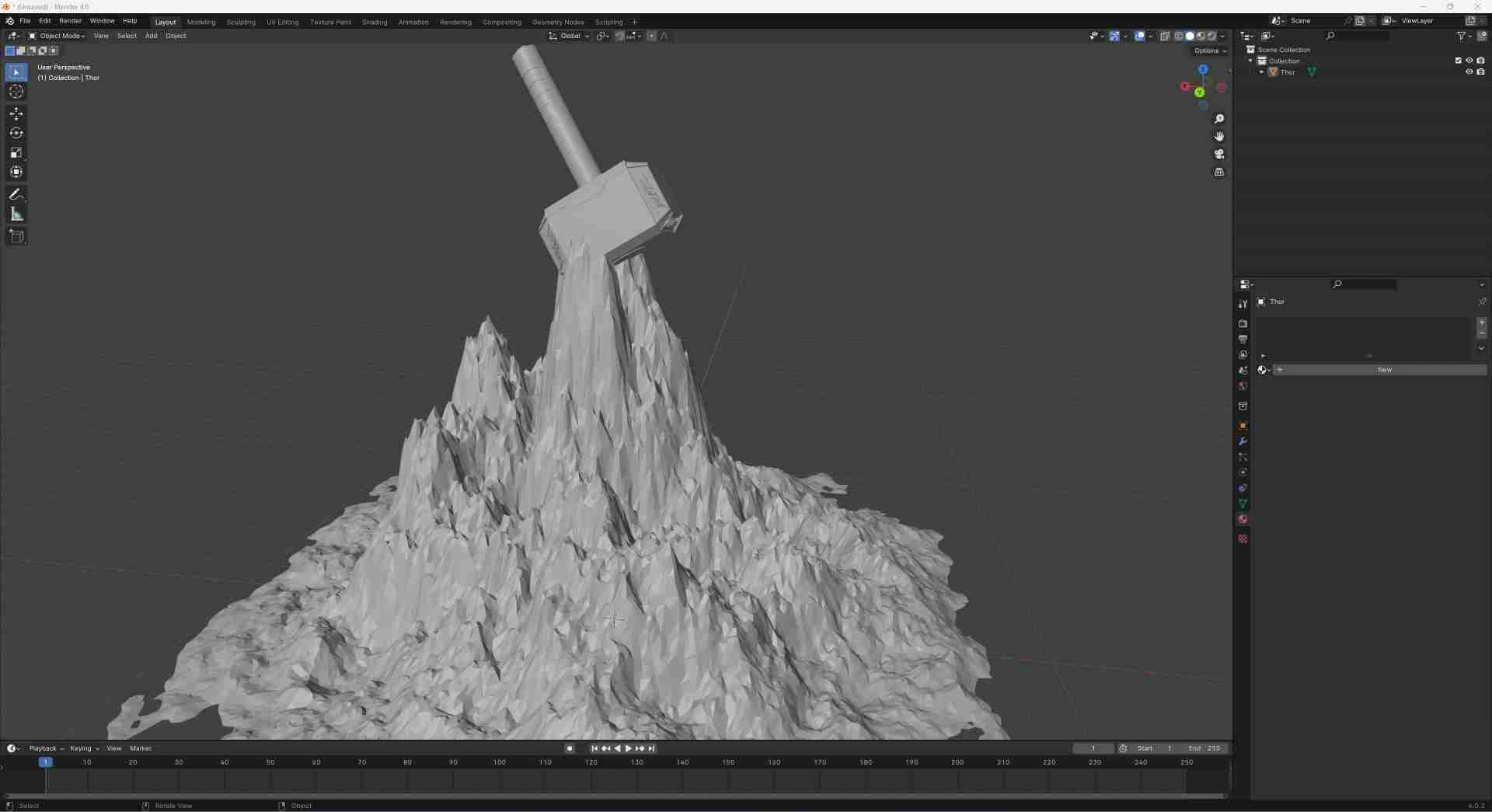 Thor's hammer (Mjolnir) in stone