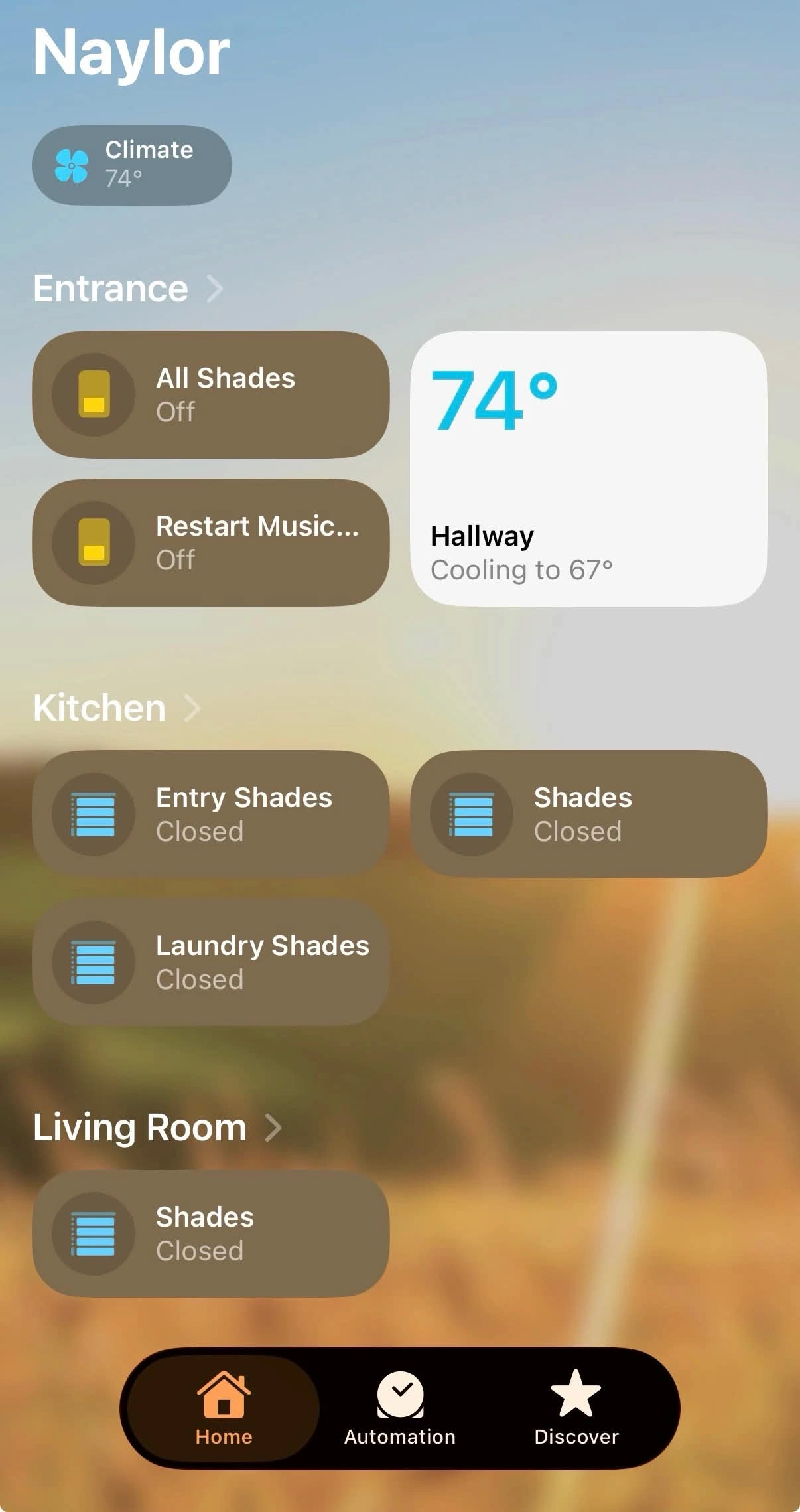 Home Assistant controls via iOS