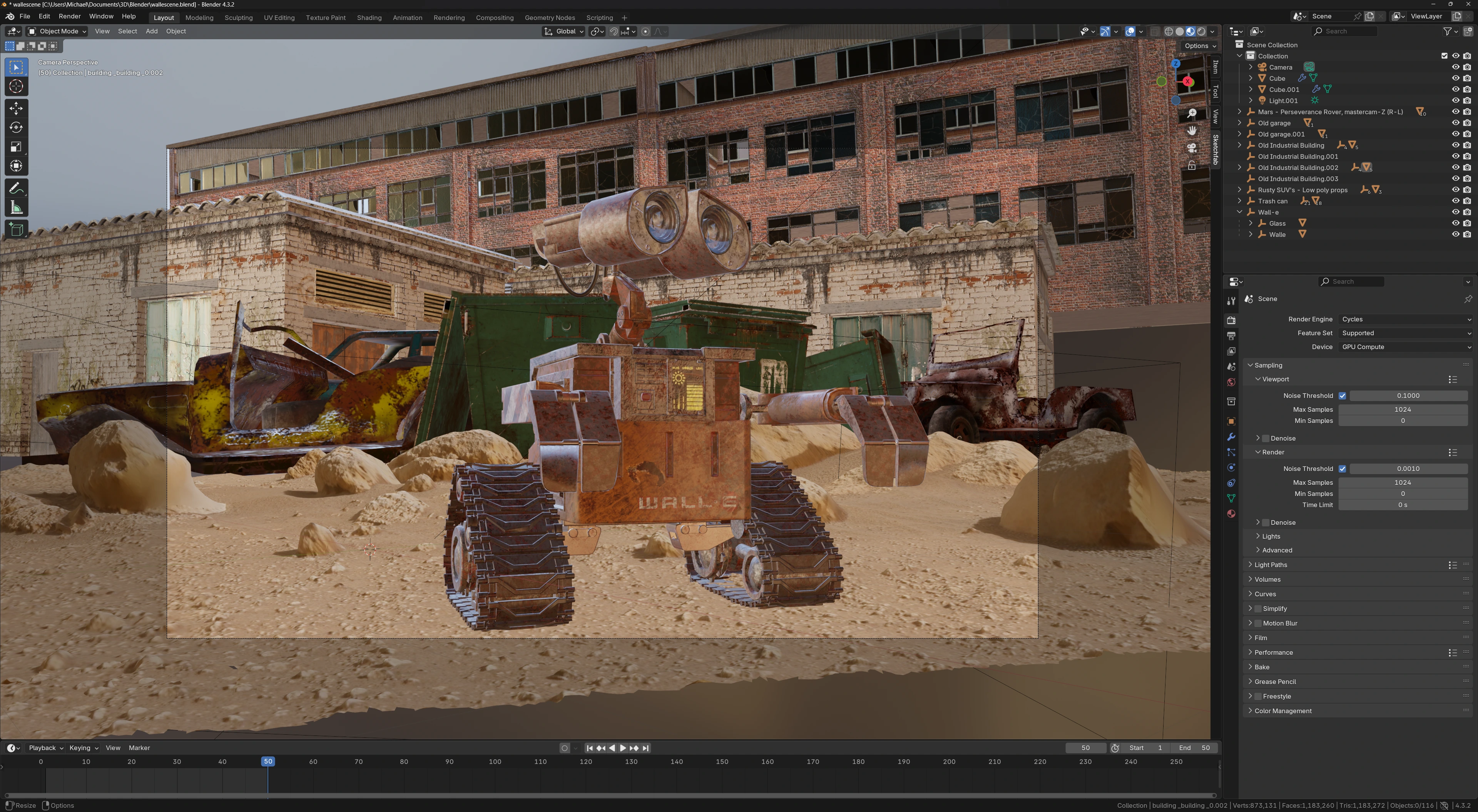 Wall-E 3D scene